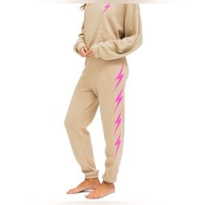 Aviator Nation Tan and Pink Lightning Set